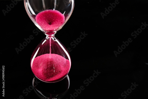 Crystal hourglass with pink...