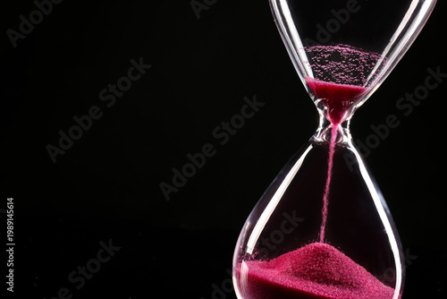 Crystal hourglass with pink...