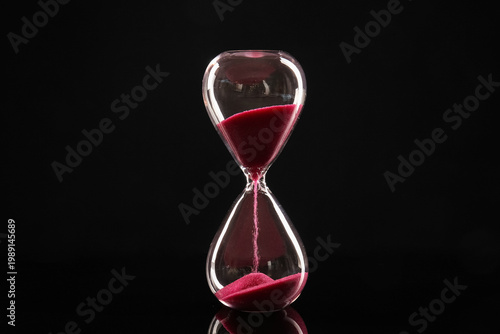 Crystal hourglass with pink...