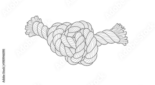 Intricate Rope Knot Illustration, Nautical Binding Detail