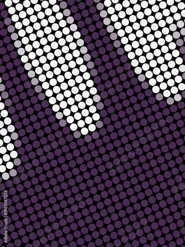Purple dots form a bold, geometric pattern. White circles contrast sharply against the deep hue. Modern, abstract design evokes digital minimalism. Suitable for tech, fashion, or branding visuals
