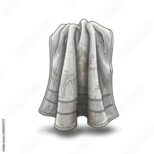Dirty, stained laundry hanging, illustration