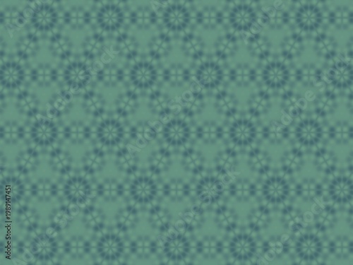Geometric pattern in soft teal and blue tones. Repeating star-like shapes form a seamless design. Suitable for backgrounds, textiles, or digital interfaces. Calm color palette evokes serenity