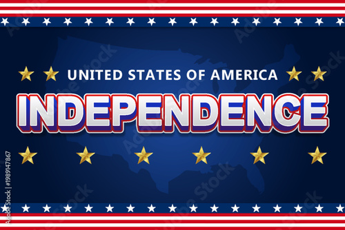 independence day america celebration editable text effect font style template design typography lettering