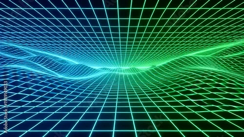 Futuristic Grid Animation with Neon Lights.