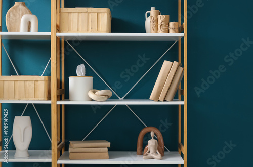 Bookshelf with stylish deco...