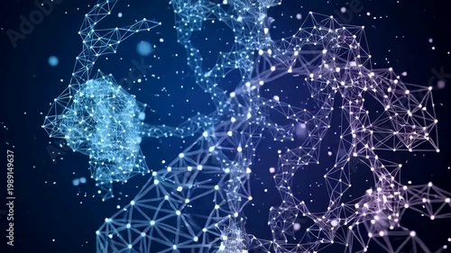 Network Visualization with Connecting Dots and Lines.