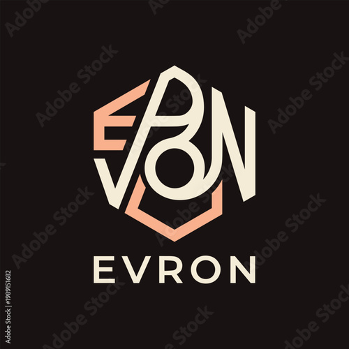 Flat design EVRON logotype design