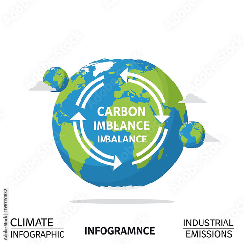 Earth with Carbon Imbalance Infographic.