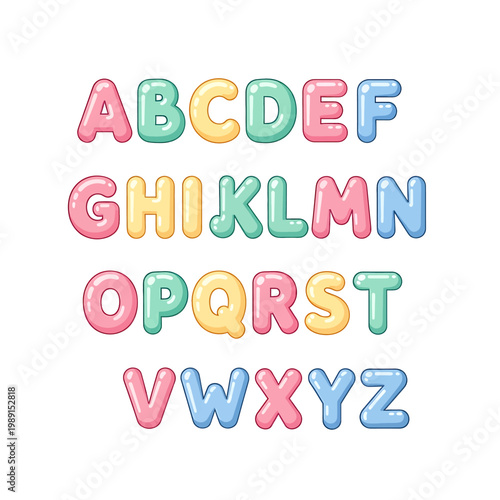 Colorful Alphabet Letters in Bubbles 8.