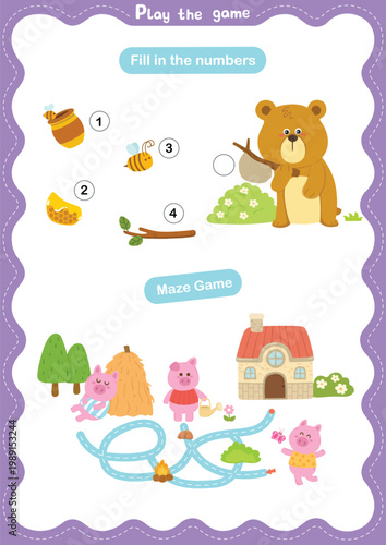 Education Game For Kid Practice Sheet Illustration