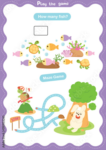 Education Game For Kid Practice Sheet Illustration