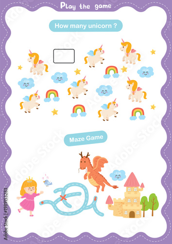 Education Game For Kid Practice Sheet Illustration