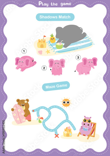 Education Game For Kid Practice Sheet Illustration