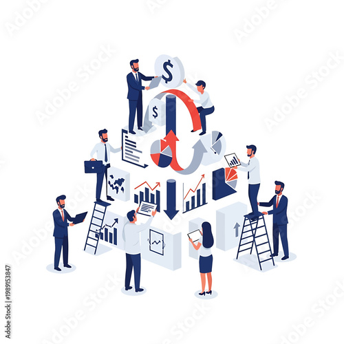 Business people working with finances together.