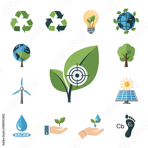 Green leaf with target symbol.