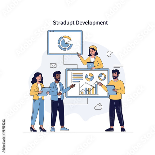 Business people discussing project development strategy.