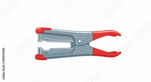 Manual Stapler Tool for or School Supplies, Silver and Red