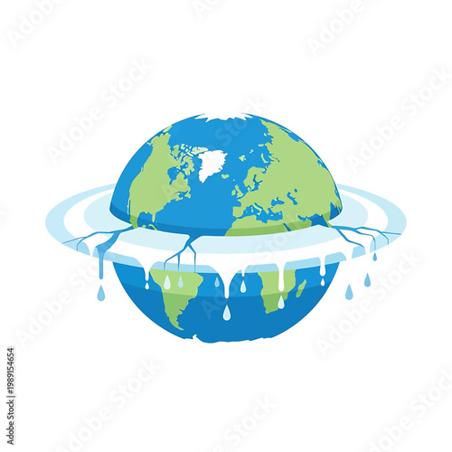 Earth Melting Ice Globe Planet 1.