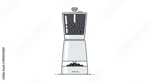 Manual Coffee Grinder with Beans - Freshly Ground Coffee Preparation
