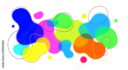 Schilderij op canvas Colorful abstract shapes and blobs 15.