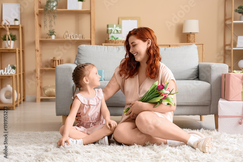 Little girl with her mother...