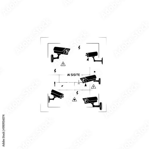 Security cameras are mounted on walls for surveillance purposes indoors.