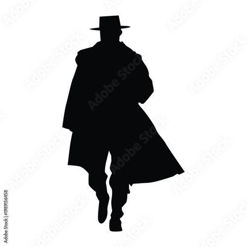 Cowboy walking Shape Icon Silhouette Vector black design on a white background