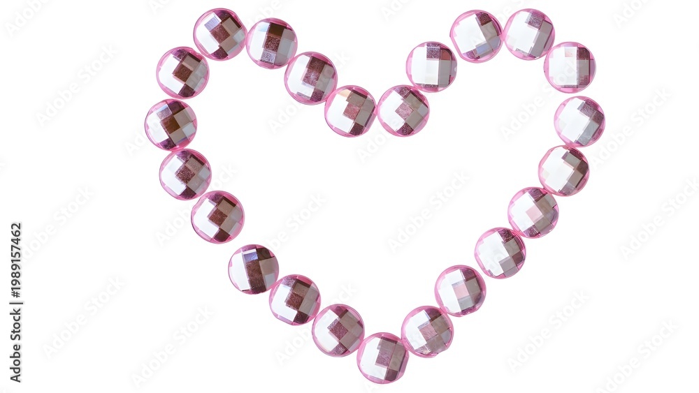Obraz premium Heart shape made of chocolate candies isolated on white background