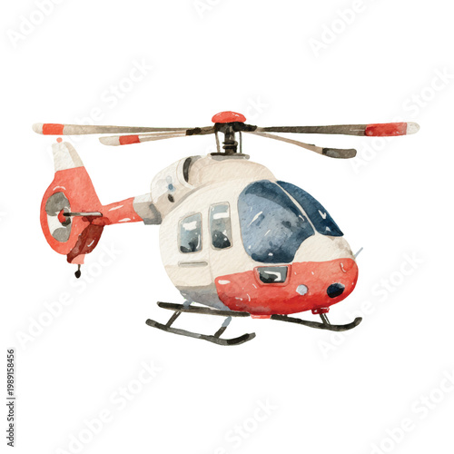 Toy helicopter model with rotor blades.