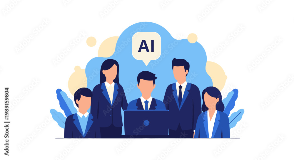 Fototapeta premium Business People Working With AI.