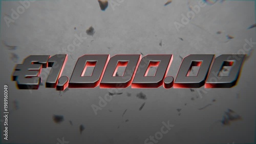 3d currency ticker timer animation, textured background