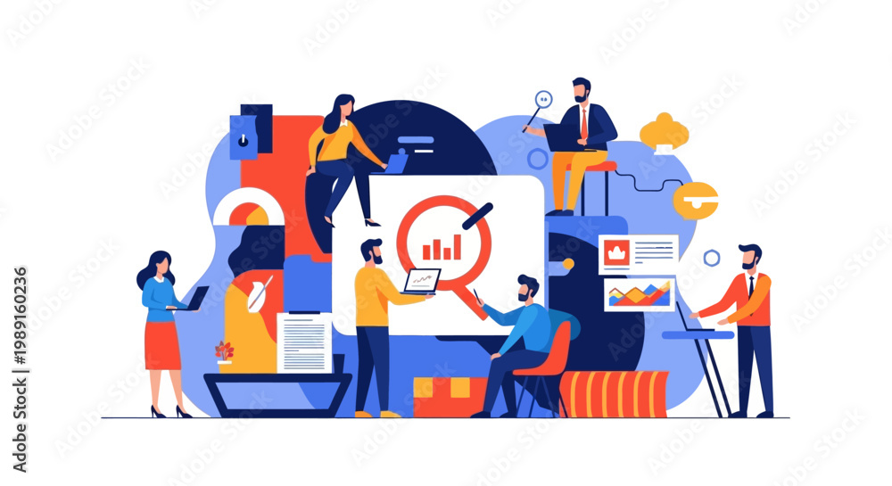 Fototapeta premium People working with business data.