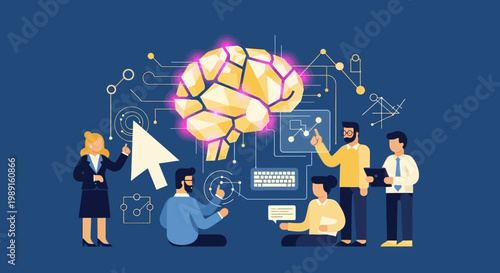 People Working Brainstorm Ideas Technology.