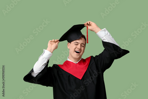 Happy graduating student on...
