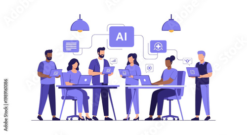 People working with artificial intelligence.