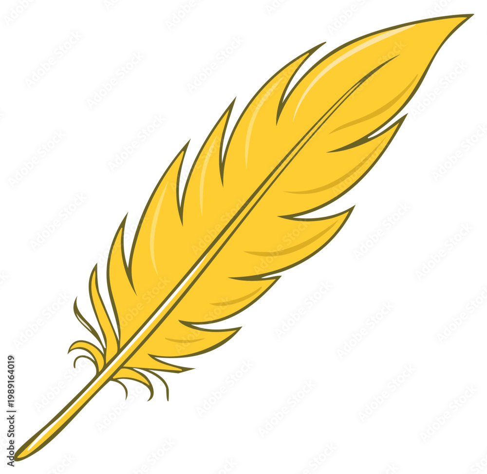 Fototapeta premium Golden Quill Pen Illustration