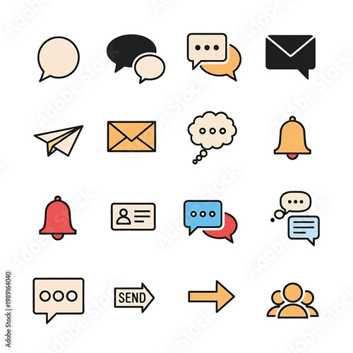 Collection of chat and message icons 5.