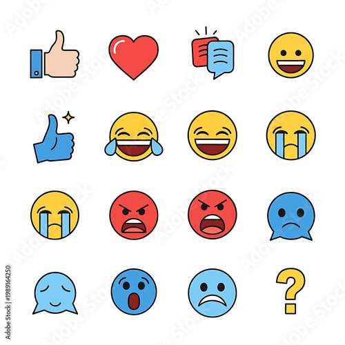 Collection of various emoticon faces 1.
