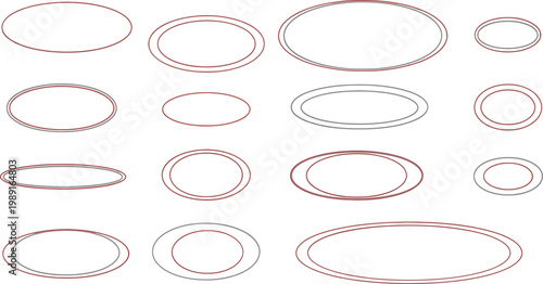 A collection of various oval shapes and sizes