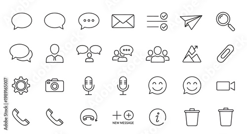 Collection of various communication icons.