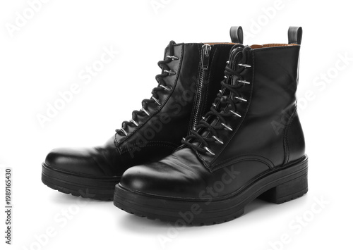 Stylish black leather boots...