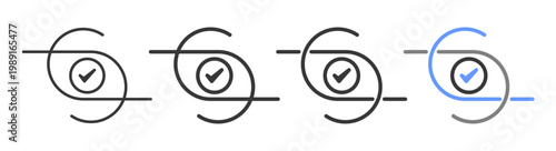 The Ultimate commitment Styles with Variations Line of icon set vector illustration