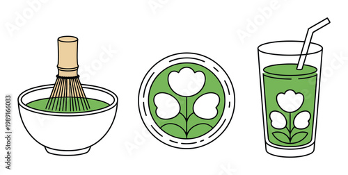 Matcha tea preparation and serving options