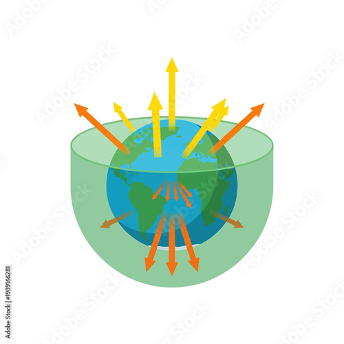 Earth with Arrows Representing Climate Change.