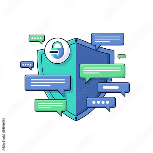 Colorful chat box with speech bubbles.