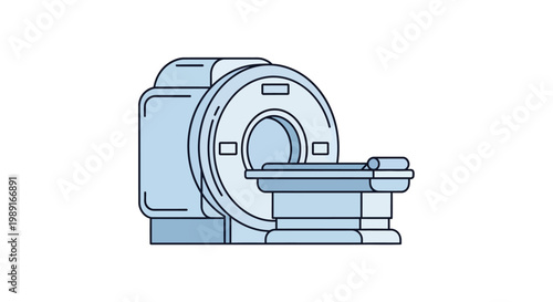 Magnetic Resonance Imaging (MRI) Scanner Icon, Modern Medical Diagnostic Machine Illustration for Healthcare and Radiology Concepts