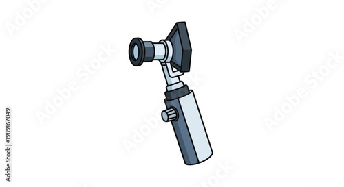 Professional Ophthalmoscope Illustration - Handheld Eye Examination Tool for Optometry and Medical Healthcare Design, Isolated on White Background