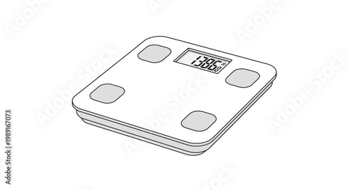 Modern Digital Smart Scale Illustration for Weight Loss and Health Tracking, Body Composition Analyzer Icon isolated on White