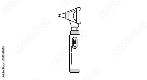 Otoscope Icon for ENT Medical Examination - Minimalist Line Art Vector for Healthcare and Diagnostic Design